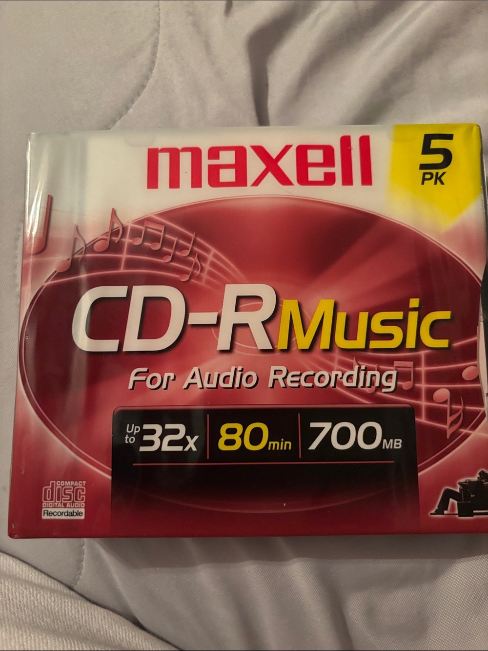 Maxell Red CD-R Music Discs (5-Pack) – 700MB / 80min